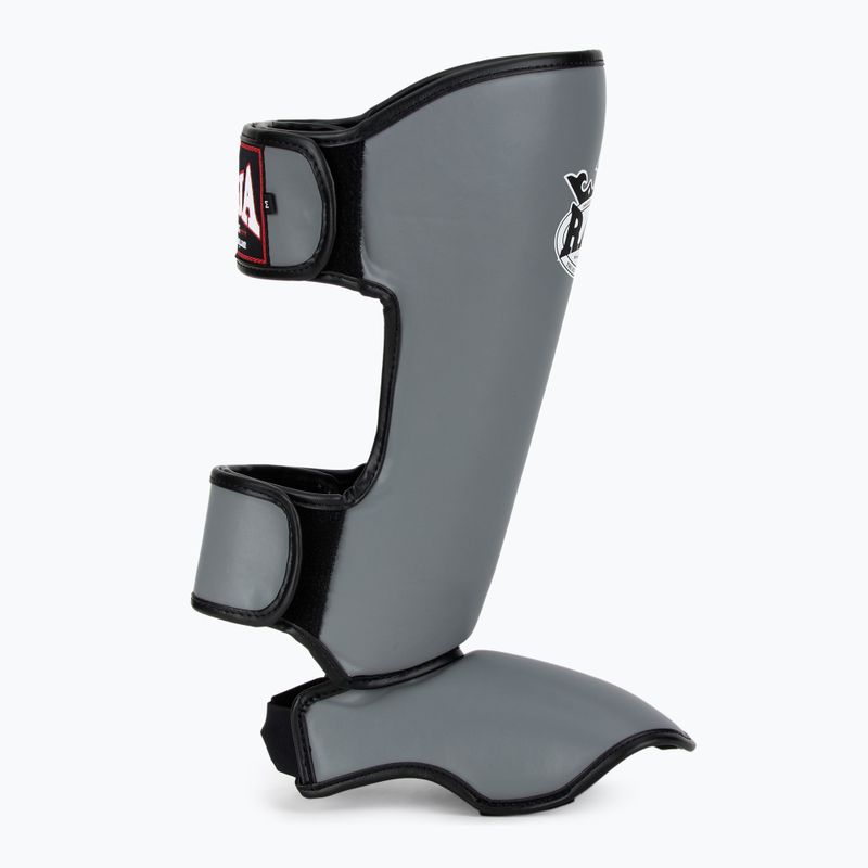 Tibia and foot protectors RAJA BOXING Lightweight Shin Guards Semi Leather grey 2