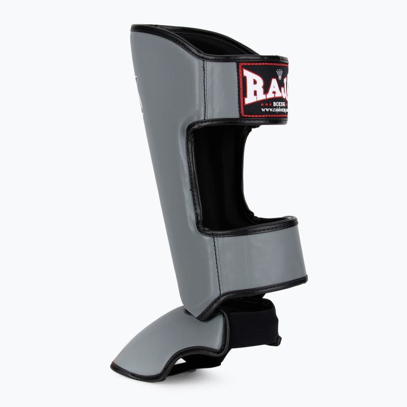 Tibia and foot protectors RAJA BOXING Lightweight Shin Guards Semi Leather grey 3
