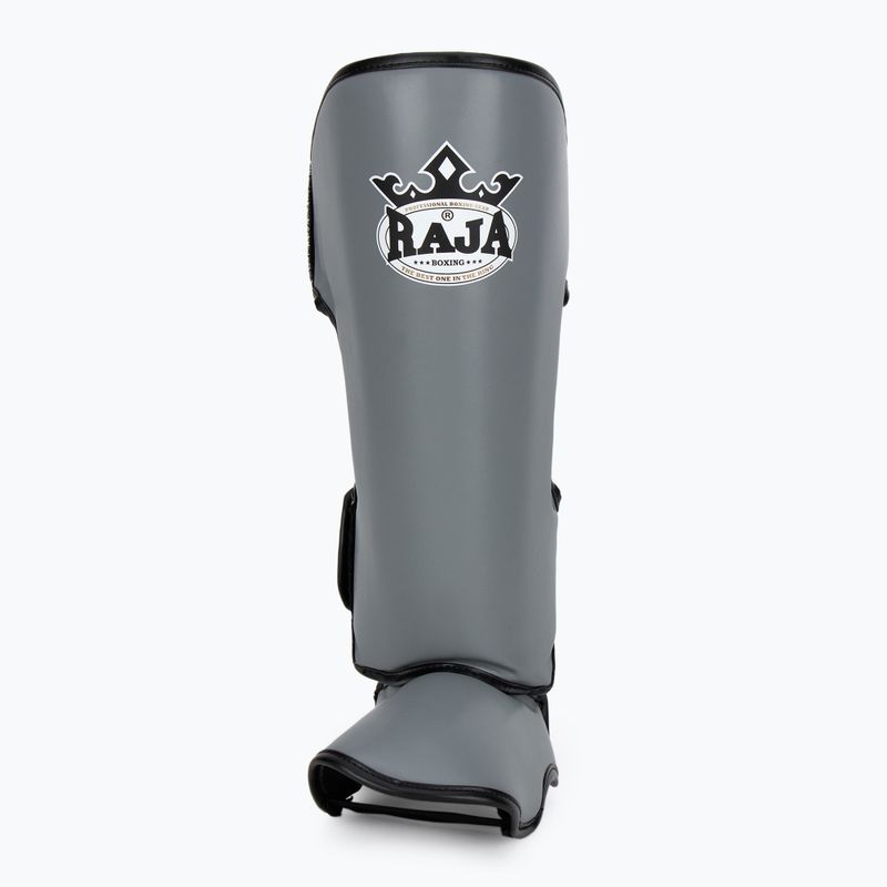 Tibia and foot protectors RAJA BOXING Lightweight Shin Guards Semi Leather grey 4