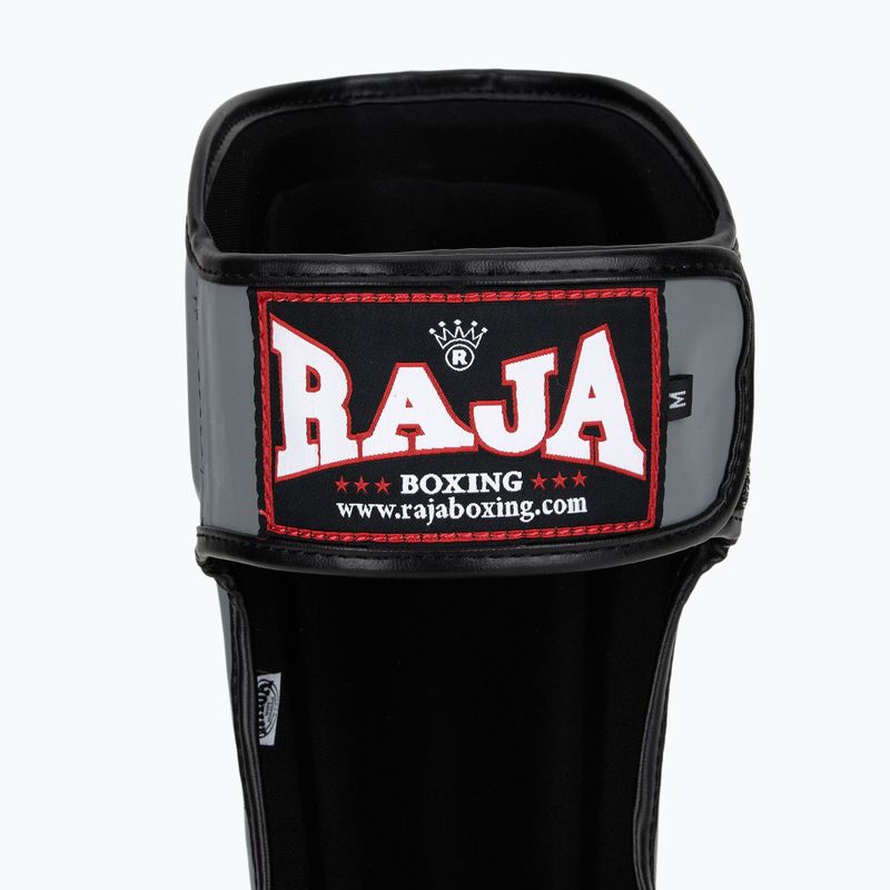 Tibia and foot protectors RAJA BOXING Lightweight Shin Guards Semi Leather grey 6