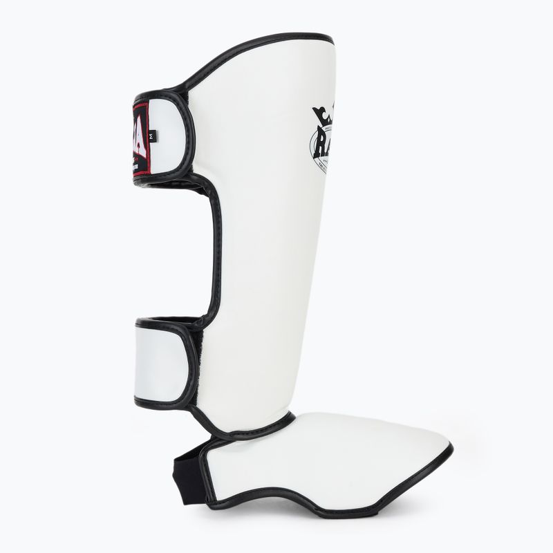 Tibia and foot protectors RAJA BOXING Lightweight Shin Guards Semi Leather white 2