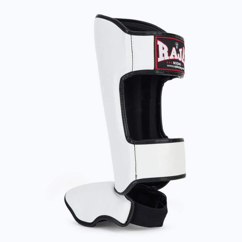 Tibia and foot protectors RAJA BOXING Lightweight Shin Guards Semi Leather white 3
