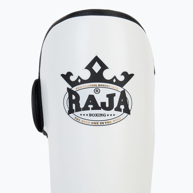 Tibia and foot protectors RAJA BOXING Lightweight Shin Guards Semi Leather white 6