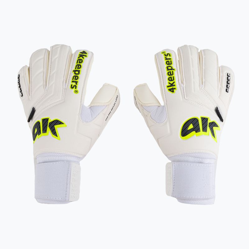 Children's goalkeeper gloves 4keepers Champ Carbo V RF Strap white