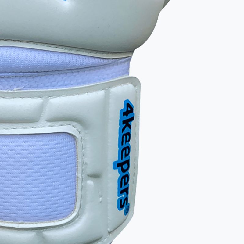Children's goalkeeper gloves 4keepers Champ Aq Contact V Hb white and blue 9