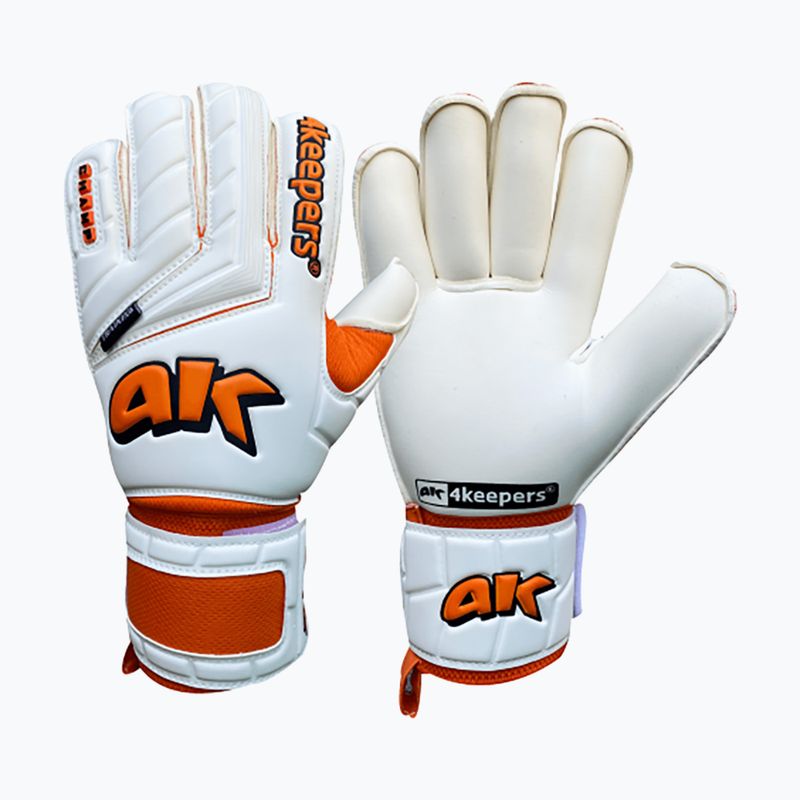 4keepers Champ Training V Rf goalkeeper gloves white and orange 6