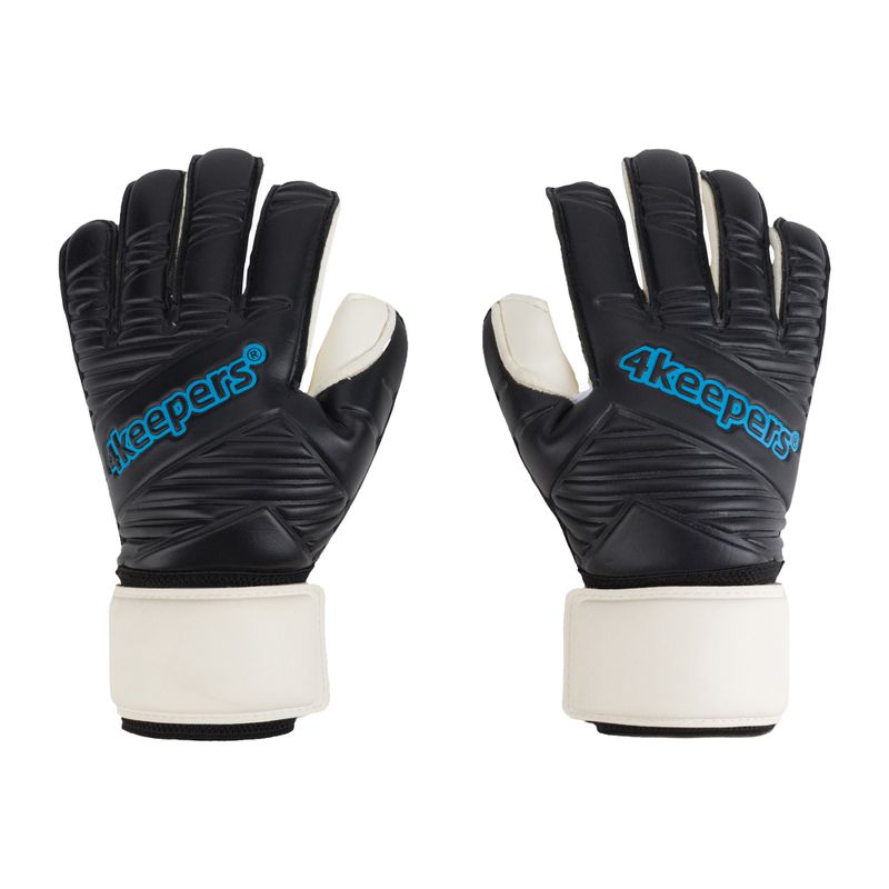 4keepers Retro IV RF children's goalkeeper gloves black and white 4KRIVBRFJR