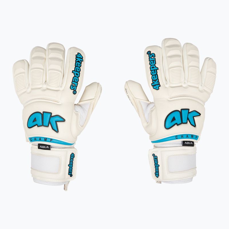 4Keepers Champ Aqua VI goalkeeper glove white