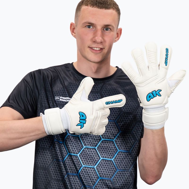 Goalkeeper gloves 4keepers Champ Aqua VII RF2G white 7