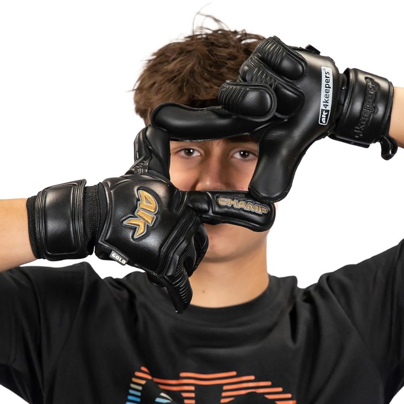 Children's goalkeeper gloves 4keepers Champ Gold Black VII RF2G Jr gold/black 7