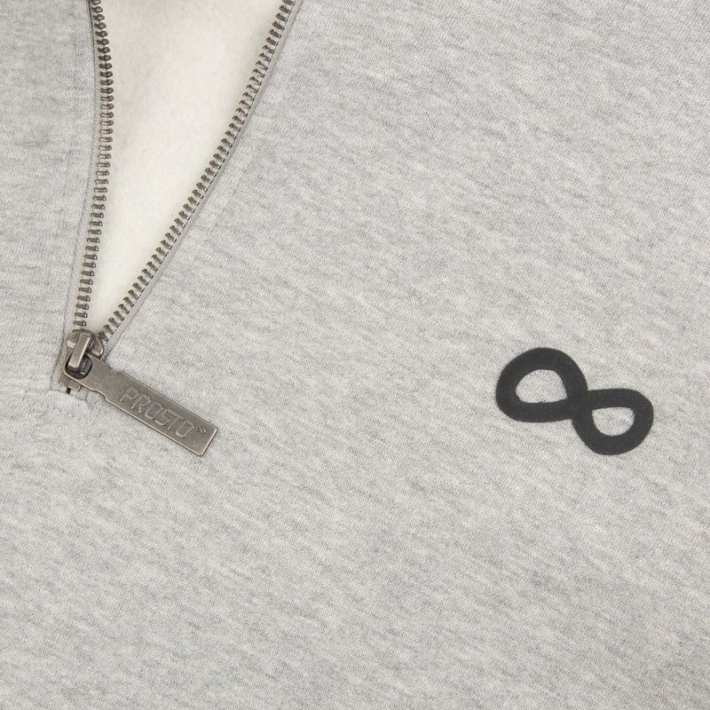 Men's sweatshirt PROSTO Hoodie Half Zip Big Log Infinity grey/melange 3