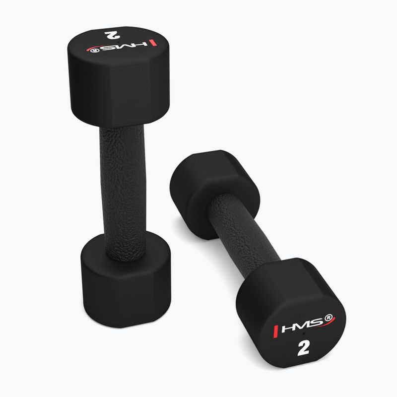 HMS HPT02 TPU dumbbells 2 pcs. 2 kg black 2