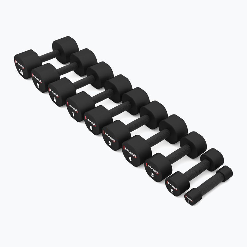 HMS HPT02 TPU dumbbells 2 pcs. 2 kg black 5