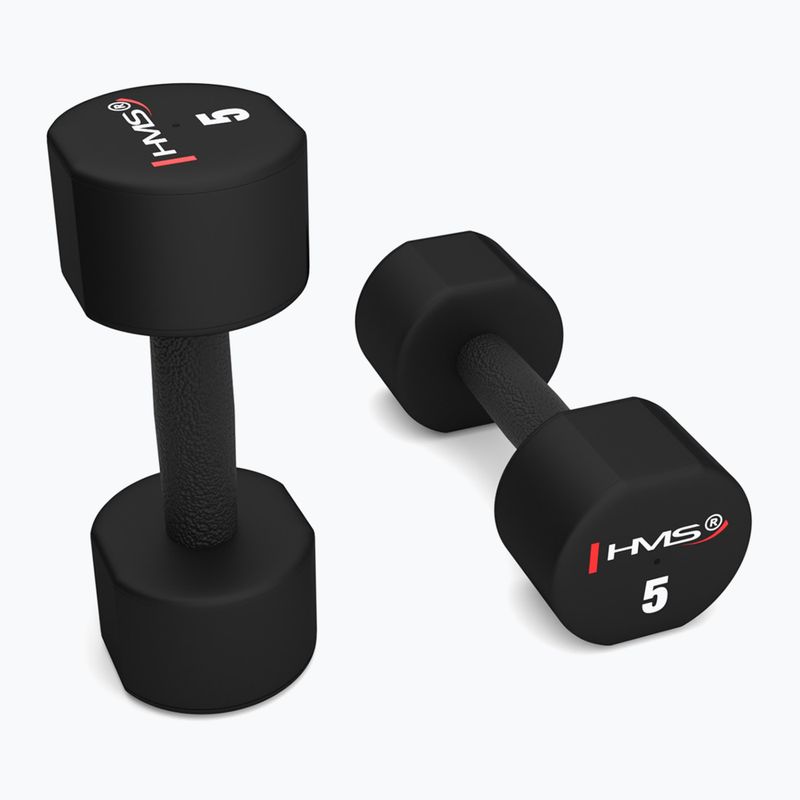 HMS HPT02 TPU dumbbells 2 pcs. 5 kg black 2
