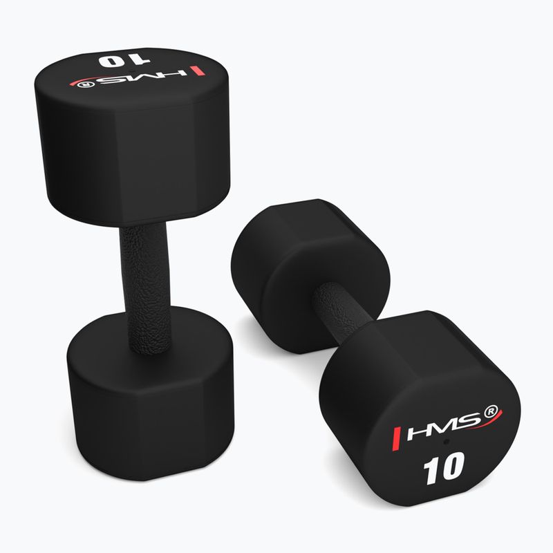 HMS HPT02 TPU dumbbells 2 pcs. 10 kg black 2