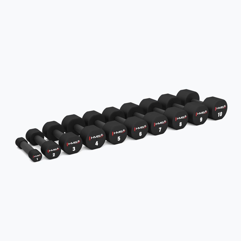 HMS HPT02 TPU dumbbells 2 pcs. 10 kg black 4