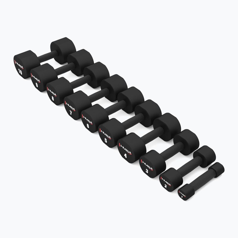 HMS HPT02 TPU dumbbells 2 pcs. 10 kg black 5