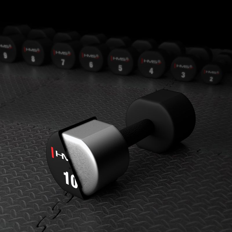 HMS HPT02 TPU dumbbells 2 pcs. 10 kg black 7
