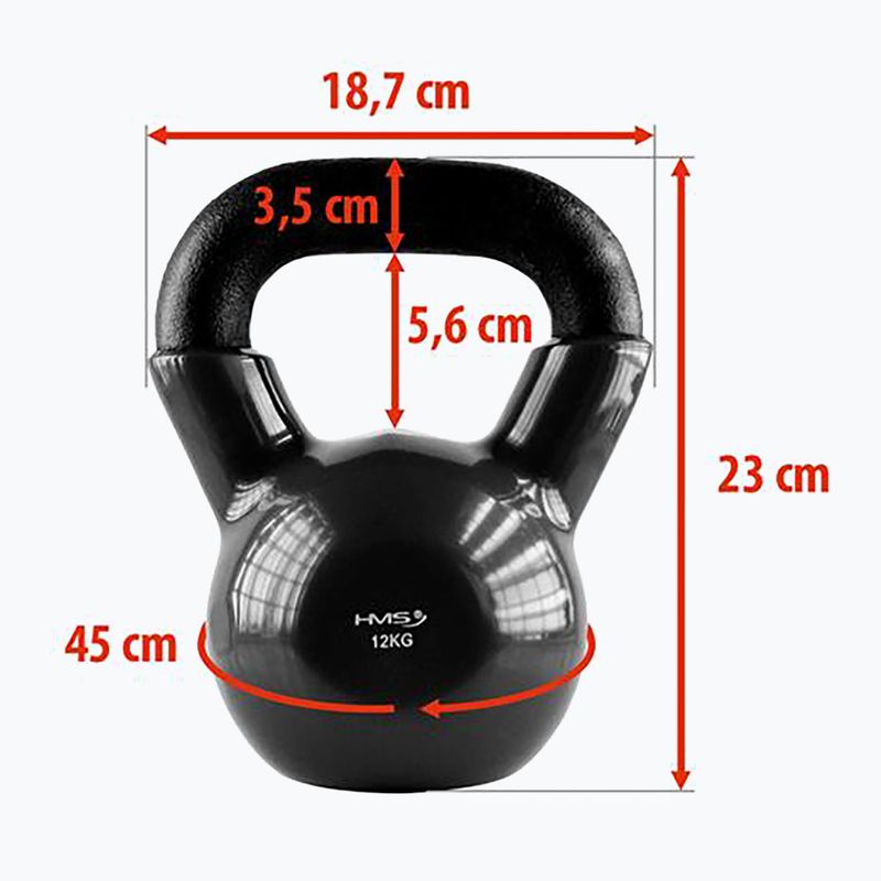 Kettlebell HMS KNV12 12kg black 3