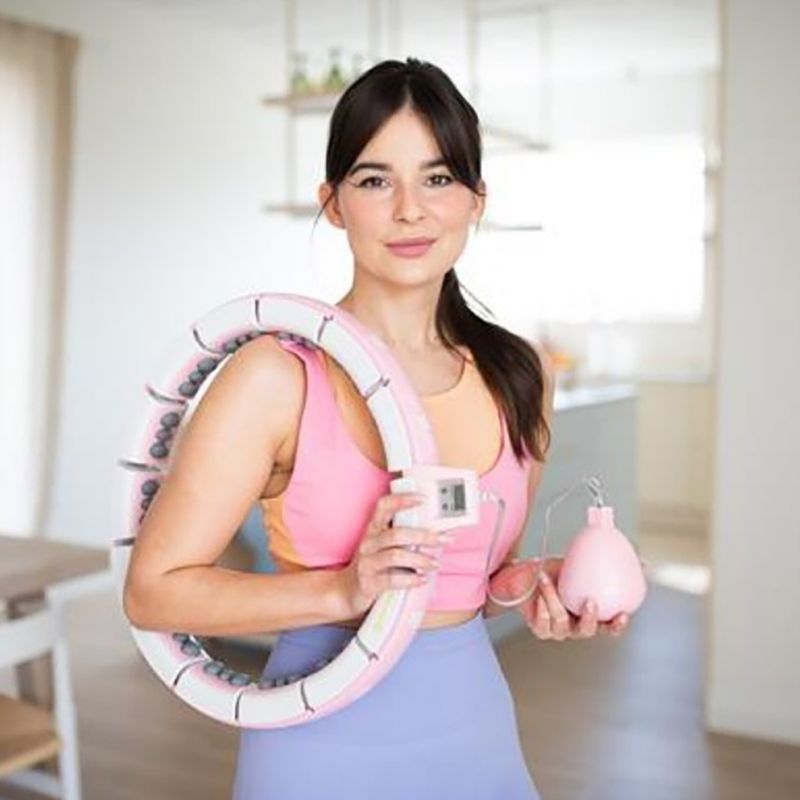 Hulahop with weight and counter HMS FH06 white-pink 30-6-105 11