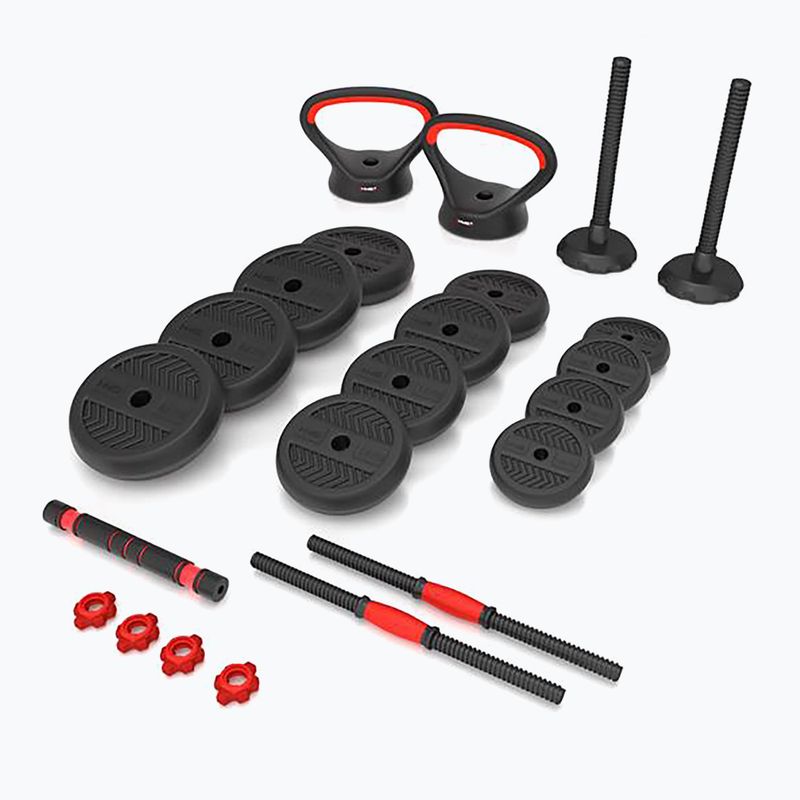 HMS SGN130 Pro Set 6W1 30kg weights black/red 2