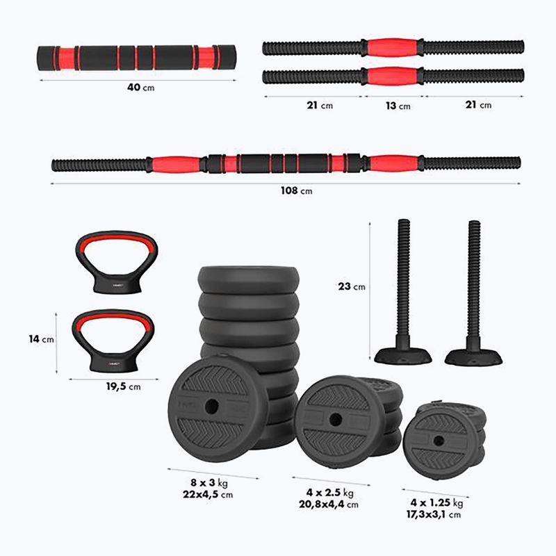 HMS SGN140 Pro Set 6in1 40kg weights 2