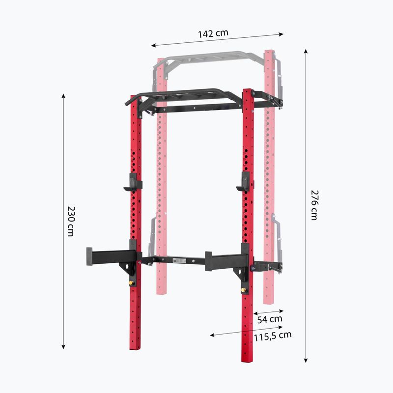 Folding training rack HMS KLT23 red/black 7