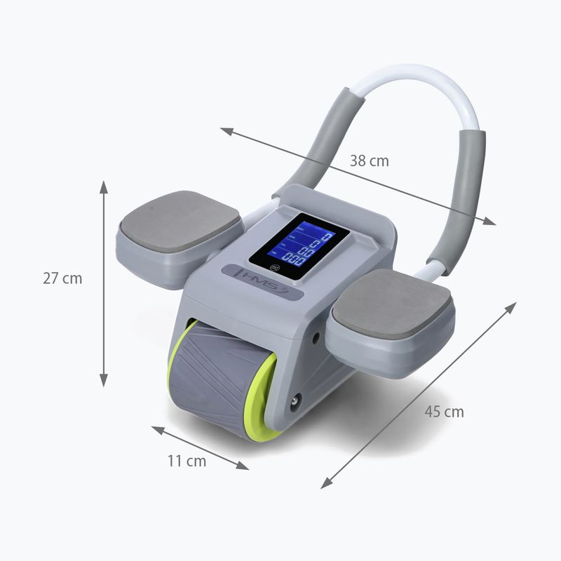 Automatic abdominal muscle exercise wheel with display HMS KA08 grey 6