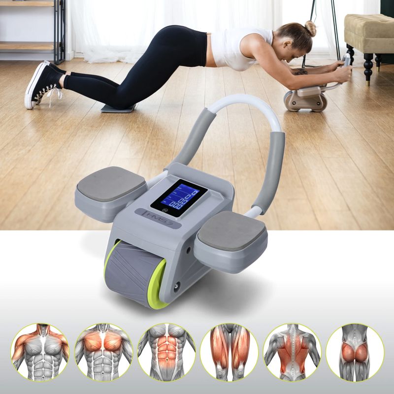 Automatic abdominal muscle exercise wheel with display HMS KA08 grey 15