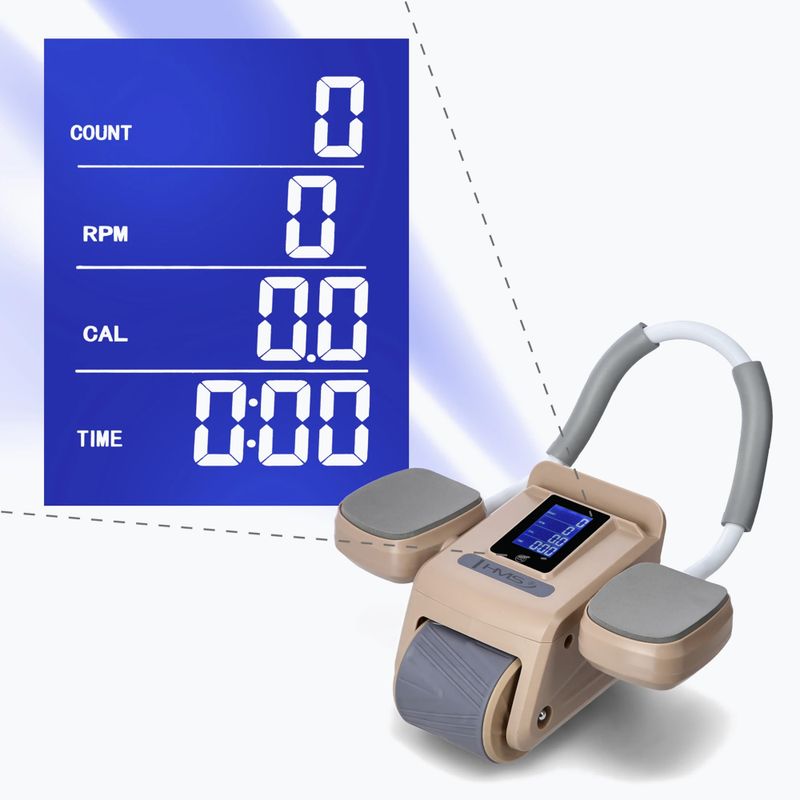 Automatic abdominal muscle exercise wheel with display HMS KA08 brown 7