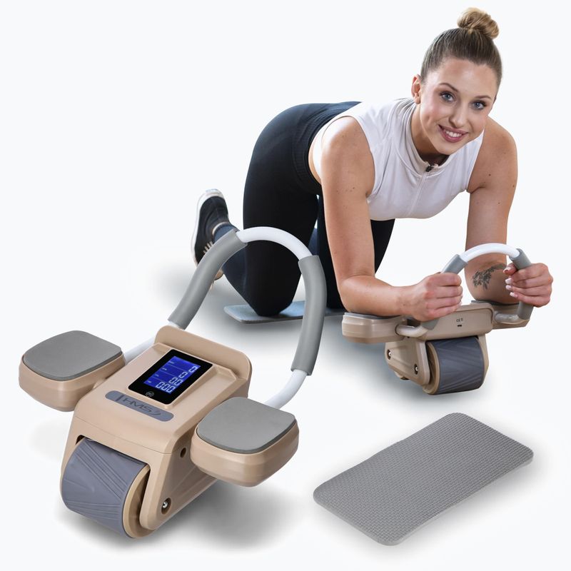 Automatic abdominal muscle exercise wheel with display HMS KA08 brown 10