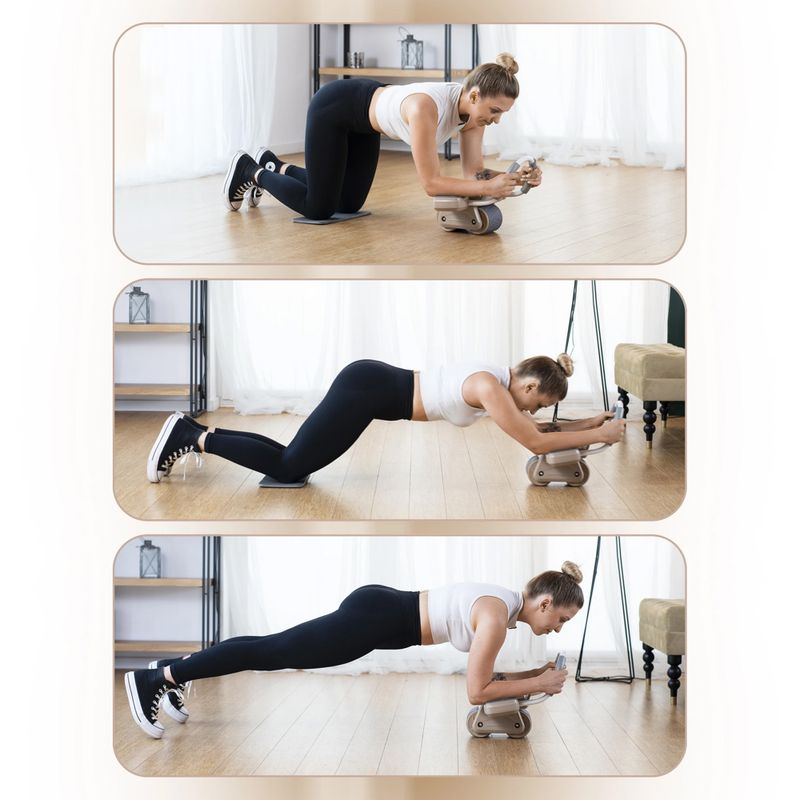 Automatic abdominal muscle exercise wheel with display HMS KA08 brown 16