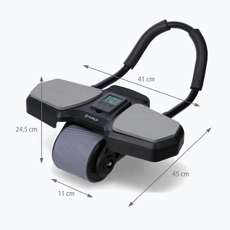 Automatic abdominal muscle exercise wheel with support HMS KA10 black 8