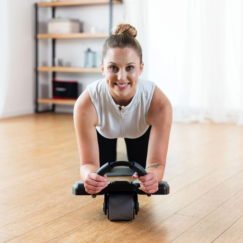 Automatic abdominal muscle exercise wheel with support HMS KA10 black 13