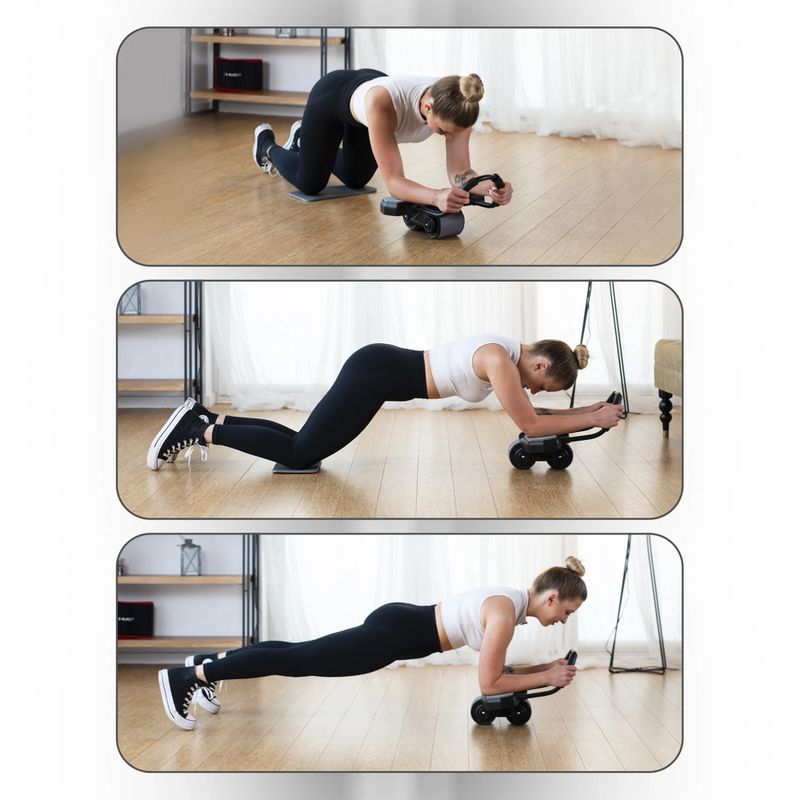 Automatic abdominal muscle exercise wheel with support HMS KA10 black 15