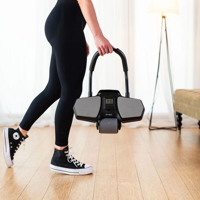 Automatic abdominal muscle exercise wheel with support HMS KA10 black 17