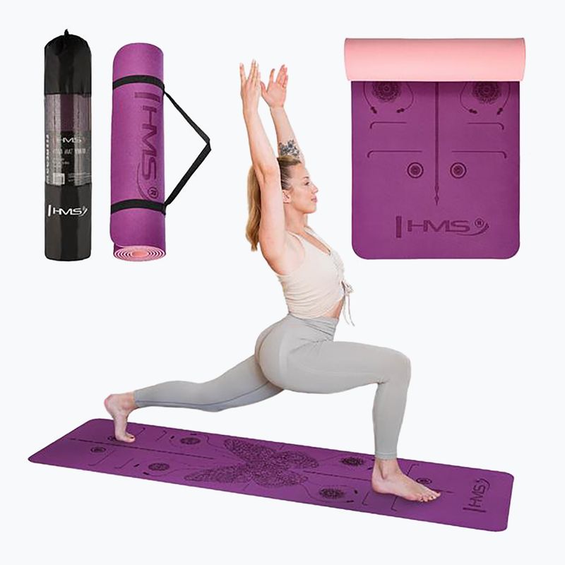 Yoga mat HMS YM10 8 mm violet 5