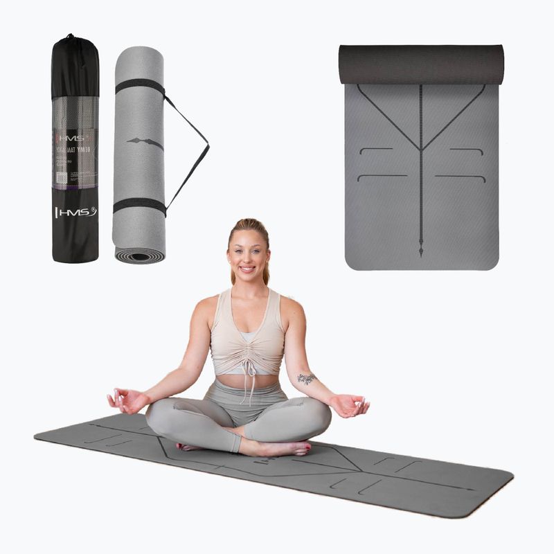 Yoga mat HMS YM10 gray 5