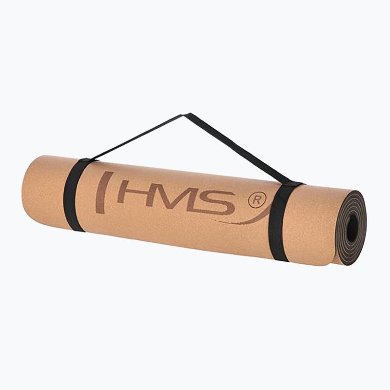 Yoga mat HMS YM11 6 mm cork 2