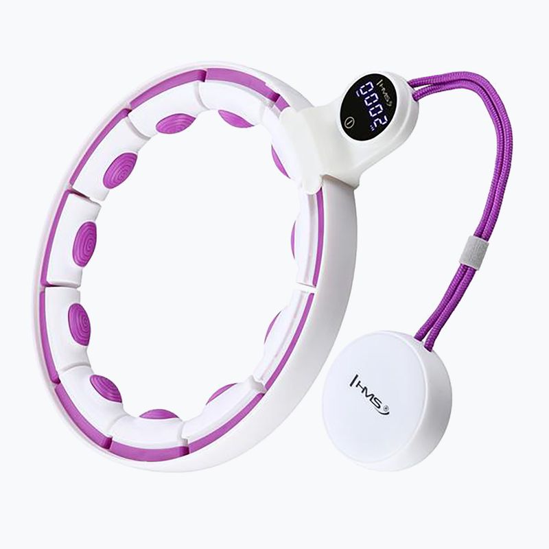 Hula hop with weight and counter HMS HHM17 white/purple