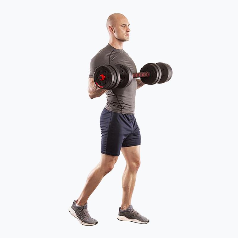 HMS SGP20 20kg black/red dumbbell set with barbell connection 7