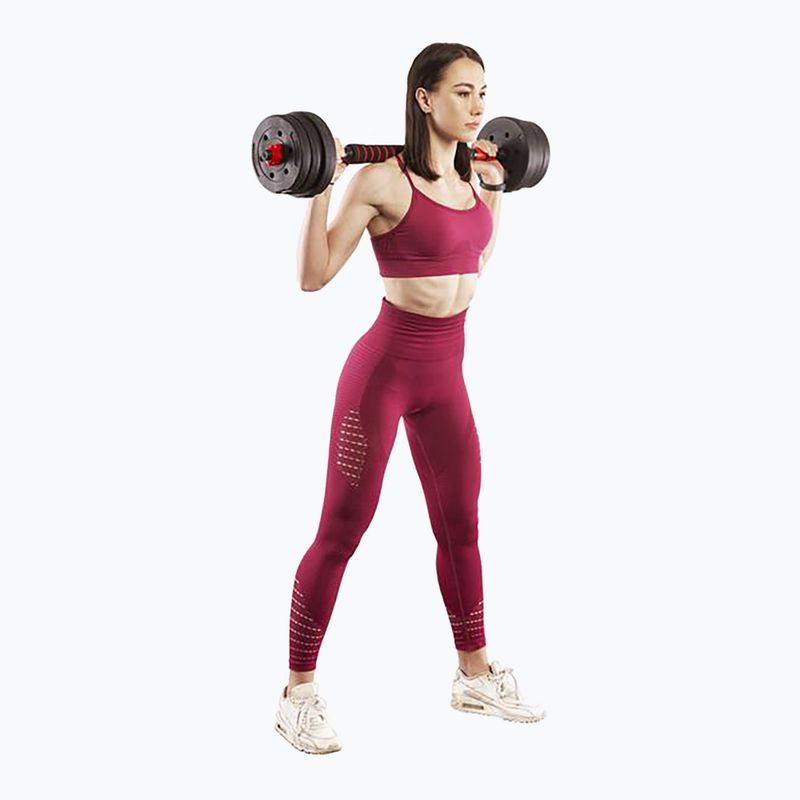 HMS SGP40 40kg black/red dumbbell set with barbell connection 5