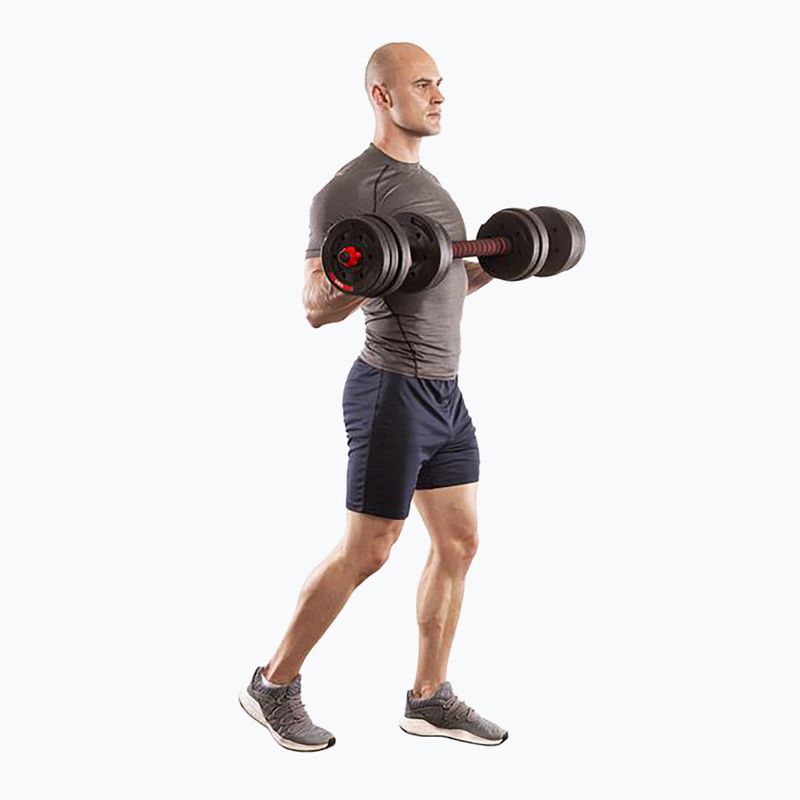 HMS SGP40 40kg black/red dumbbell set with barbell connection 7