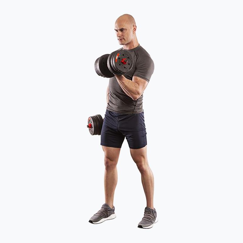 HMS SGP40 40kg black/red dumbbell set with barbell connection 8