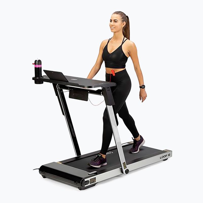 HMS LOOP12 Multi grey electric treadmill with desk 9