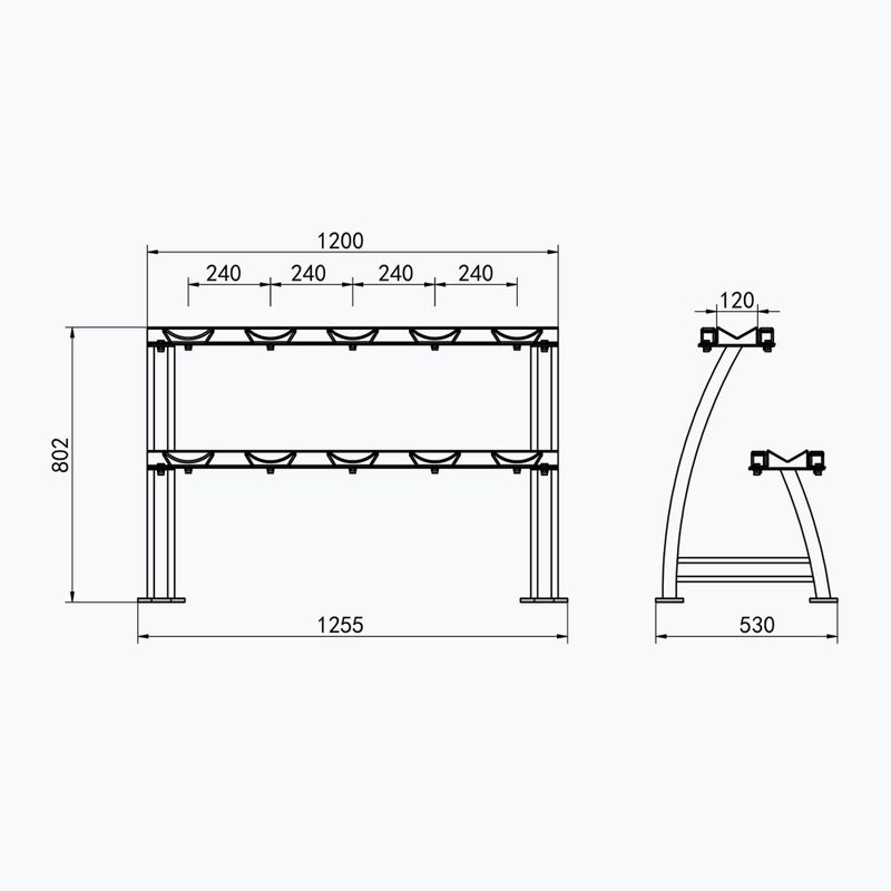 HMS dumbbell stand STR38 black 5