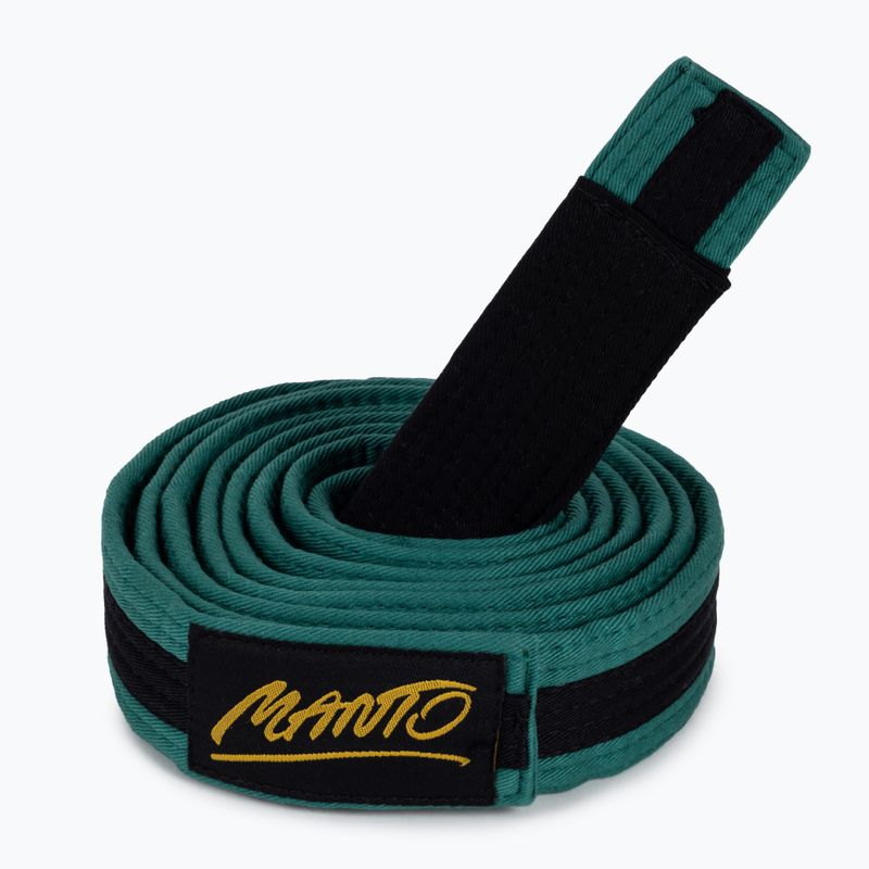 Children's Brazilian jiu-jitsu belt MANTO Tag green with black bar MNA867
