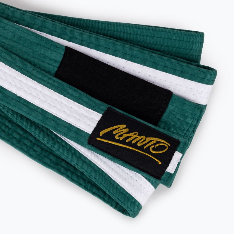 Children's Brazilian jiu-jitsu belt MANTO Tag green with white bar MNA867 3