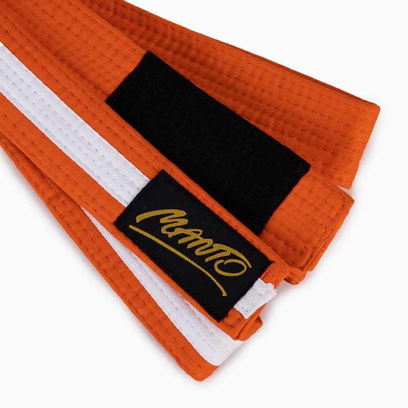 Children's Brazilian jiu-jitsu belt MANTO Tag orange with white bar MNA867 2