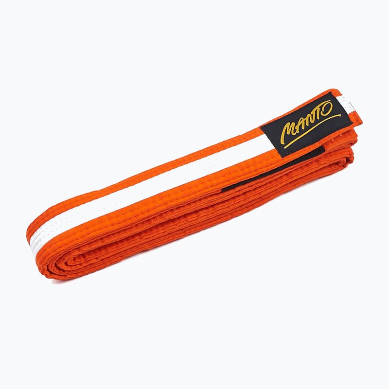 Children's Brazilian jiu-jitsu belt MANTO Tag orange with white bar MNA867 4